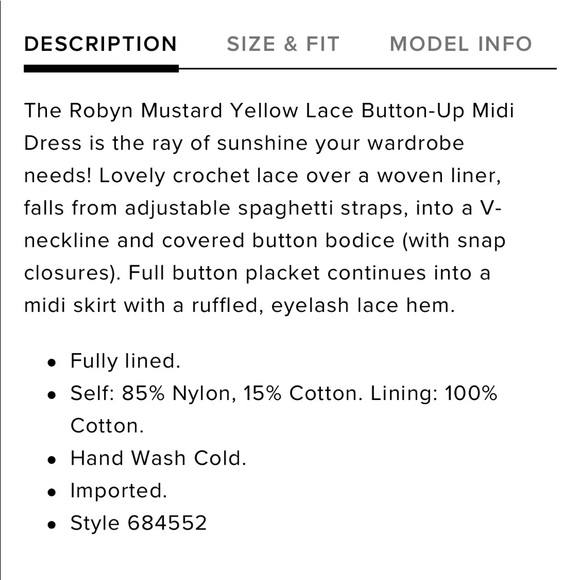 Lulu’s Robyn Mustard Yellow Lace Dress - Picture 6 of 7